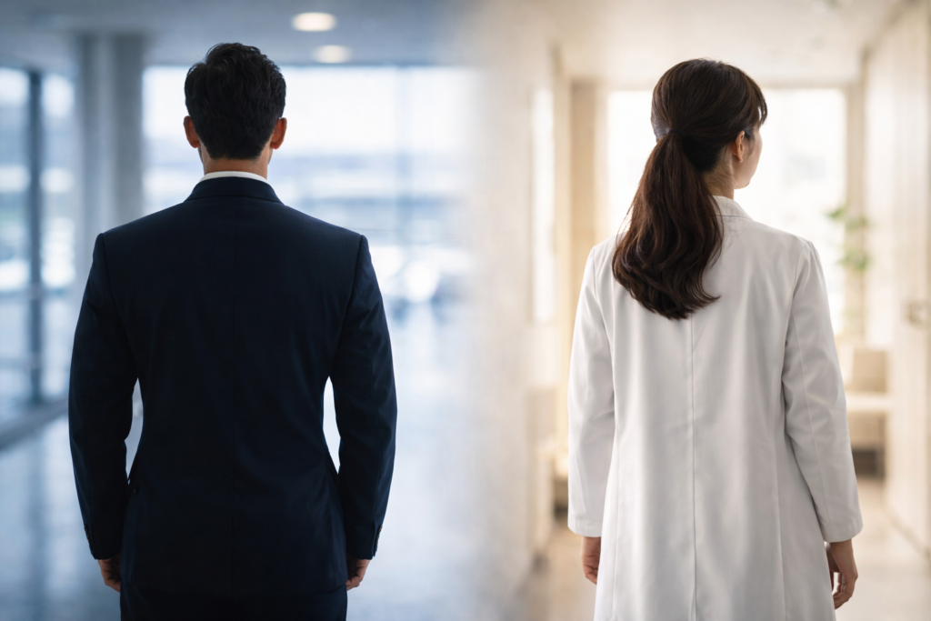 パイロットと医師という異なる職業を比較する文脈での人物イメージ